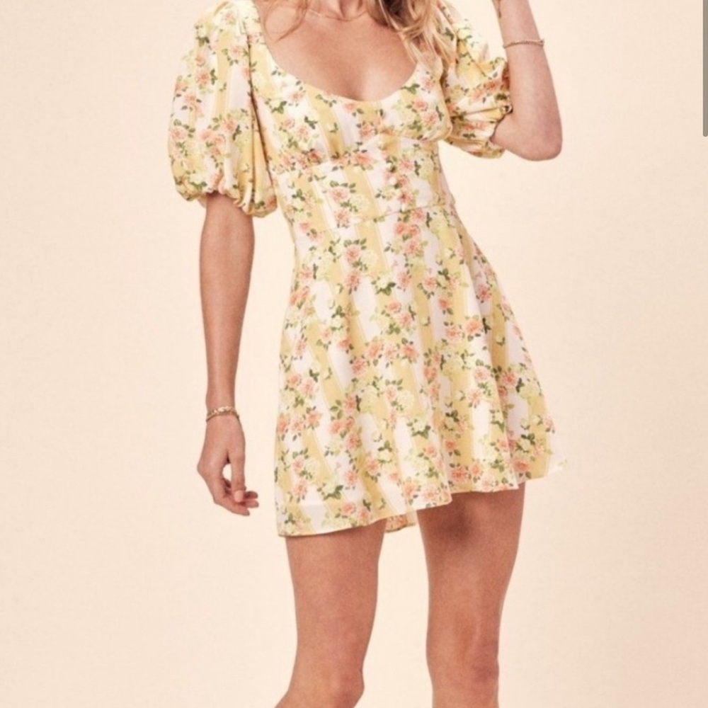 FOR LOVE AND LEMONS ATLANTA MINI DRESS BUTTERCREME